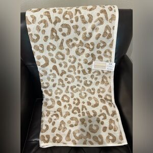 CARO Gold Leopard Print Beach Towel Oversized Luxury Spa Cotton 36x68